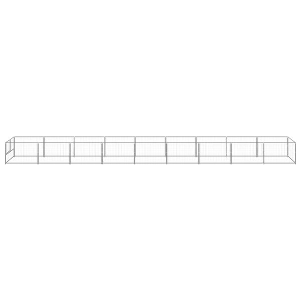 vidaXL Koterec pre psy strieborn&yacute; 9 m&sup2; oceľ