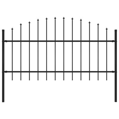 vidaXL Záhradný plot s hrotmi, oceľ (1-1,25)x1,7 m, čierny