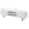 vidaXL Stolík pod TV, MDF 150x35x48,5 cm, vysoký lesk, biely