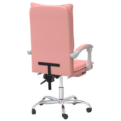 vidaXL Sklápacie kancelárske kreslo ružové umelá koža