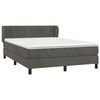vidaXL Posteľn&yacute; r&aacute;m boxspring s matracom tmavosiv&yacute; 140x200 cm zamat