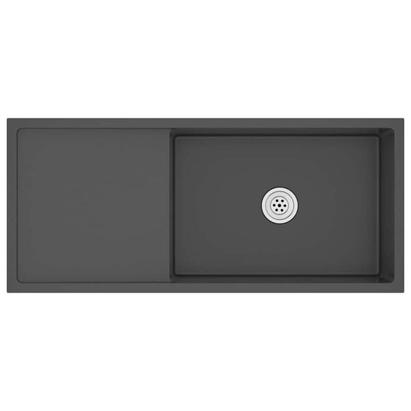 vidaXL Ručne vyrobený kuchynský drez, čierny, nehrdzavejúca oceľ