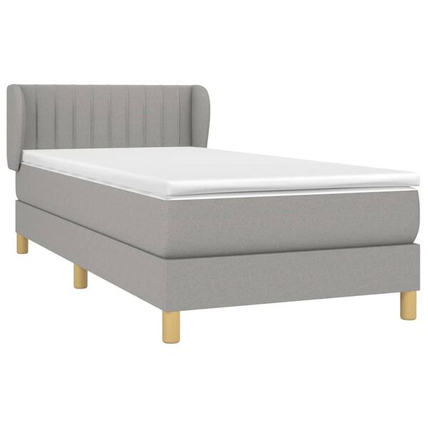 vidaXL Boxspring posteľ s matracom bledosiv&yacute; 100x200 cm l&aacute;tka