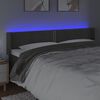 vidaXL Čelo postele s LED tmavosiv&eacute; 163x16x78/88 cm zamat