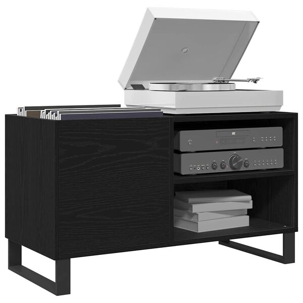 vidaXL Skrinka na gramofónové platne Čierny dub 85 x 38 x 48 cm