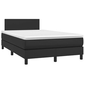 vidaXL Boxspring posteľ s matracom čierna 120x190 cm umel&aacute; koža