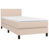 vidaXL Boxspring posteľ s matracom kapuč&iacute;nov&aacute; 90x190 cm umel&aacute; koža