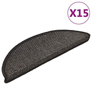 vidaXL Samolepiace n&aacute;&scaron;ľapy vzhľad sisalu 15 ks 56x17x3 cm antracitov&eacute;