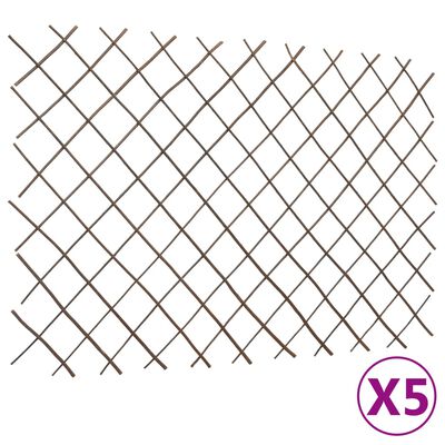 vidaXL Mriežkový plot z vŕbového prútia 5 ks 180x120 cm