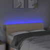 vidaXL Čelo postele s LED kr&eacute;mov&eacute; 144x5x78/88 cm l&aacute;tka