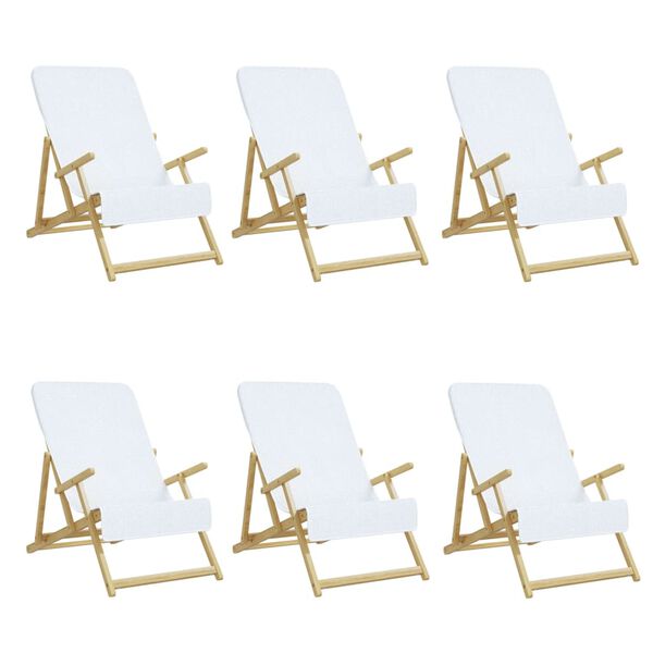 vidaXL Plážové uteráky 6 ks biele 60x135 cm látka 400 GSM