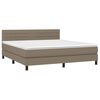 vidaXL Posteľn&yacute; r&aacute;m boxspring s matracom sivohned 180x200 cm l&aacute;tka