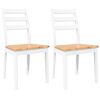 VidaXL jedálenské stoličky 2 ks Biela masívna drevená guma