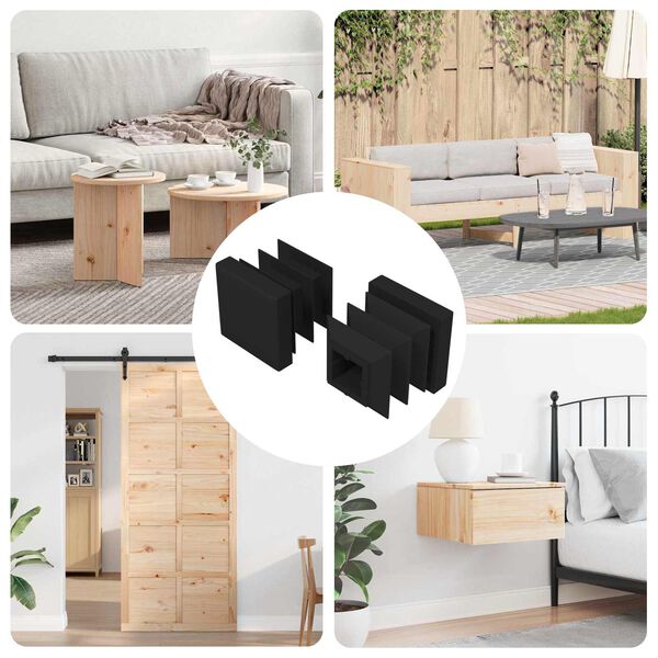 vidaXL Koncov&eacute; čiapky 2 pcs Čierna 15 x 15 x 15 mm PP