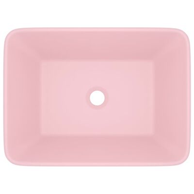 vidaXL Luxusné umývadlo matné ružové 41x30x12 cm keramické