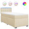 vidaXL Posteľn&yacute; r&aacute;m boxsping s matracom kr&eacute;mov&yacute; 90x200 cm l&aacute;tka