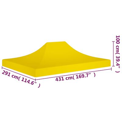 315374 vidaXL Party Tent Roof 4,5x3 m Yellow 270 g/m²