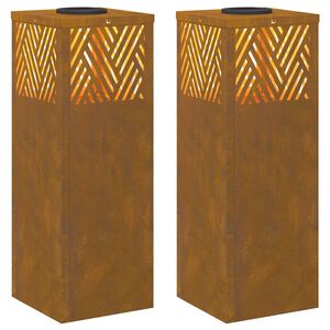 vidaXL Sol&aacute;rne LED svetlo na chodn&iacute;k 2 ks Tepl&aacute; biela 18 x 18 x 50 cm