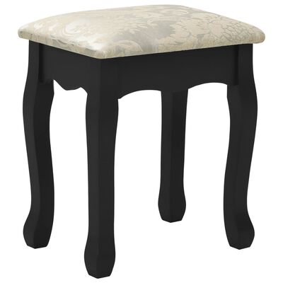 vidaXL Toaletný stolík so stoličkou, čierny 50x59x136 cm, paulovnia