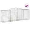 vidaXL Obl&uacute;kov&eacute; gabi&oacute;nov&eacute; ko&scaron;e 4ks 300x50x100/120cm pozinkovan&eacute; železo