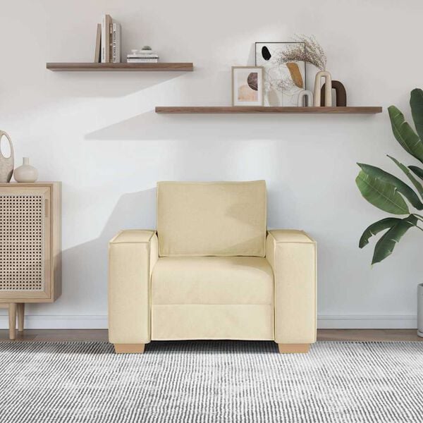 vidaXL Rozkladacia pohovka/kreslo krémová 60 cm látková