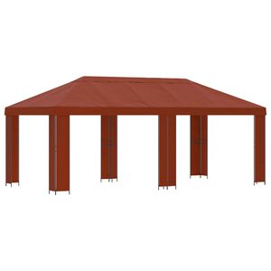 vidaXL Z&aacute;hradn&yacute; alt&aacute;nok 6 x 3 m Tehlov&aacute; Polyester a oceľ 190 gsm