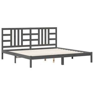 vidaXL Posteľn&yacute; r&aacute;m siv&yacute; mas&iacute;v 200x200 cm