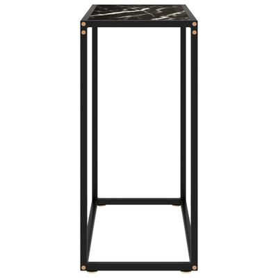 vidaXL Konzolový stolík čierny 60x35x75 cm tvrdené sklo