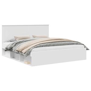 vidaXL R&aacute;m postele Biela 180 x 200 cm Mas&iacute;vne borovicov&eacute; drevo