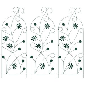 vidaXL Z&aacute;hradn&yacute; plot 3 ks Zelen&aacute; 112 x 39,5 cm Oceľ