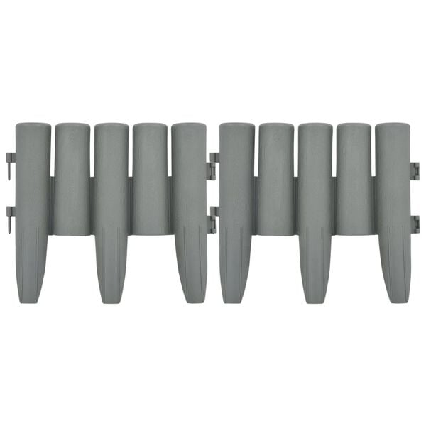 vidaXL Obruba tr&aacute;vnika 36 ks siv&aacute; 10 m PP