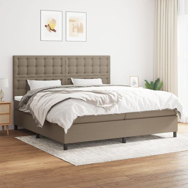 vidaXL Boxspring posteľ s matracom sivohned&yacute; 200x200 cm l&aacute;tka