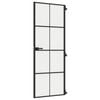 vidaXL Vnútorné dvere tenké čierne 76x201,5 cm tvrdené sklo a hliník