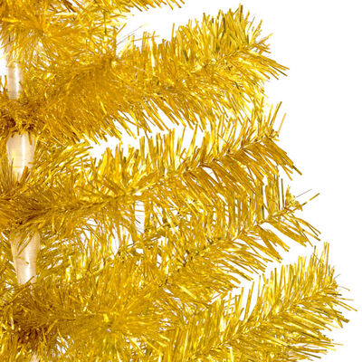 vidaXL Umelý vianočný stromček s podstavcom zlatý 240 cm PET