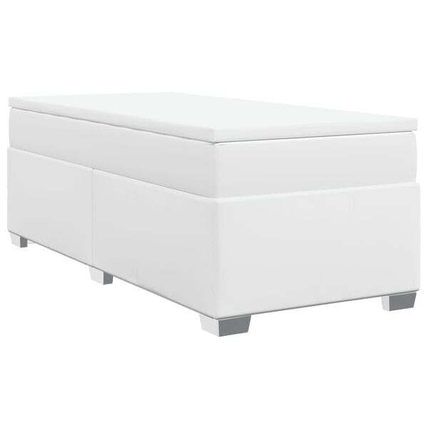vidaXL Boxspring posteľ s matracom biela 90x190 cm umelá koža