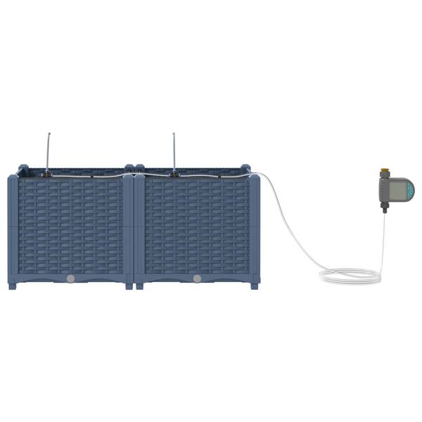 vidaXL Z&aacute;hradn&yacute; kvetin&aacute;č 2 pcs Biely 80 x 40 x 37,5 cm Plast