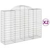 vidaXL Obl&uacute;kov&eacute; gabionov&eacute; ko&scaron;e 2 ks 200x50x140/160 cm pozink. železo