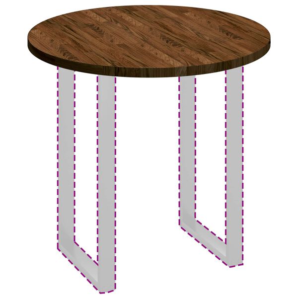 vidaXL Vrchn&aacute; doska Tmavohned&aacute; &Oslash; 80 x 2,5 cm Mas&iacute;vne dubov&eacute; drevo