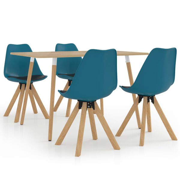 vidaXL 5-dielna jed&aacute;lensk&aacute; s&uacute;prava, tyrkysov&aacute; a čierna