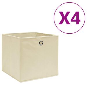 vidaXL &Uacute;ložn&eacute; boxy 4 ks, netkan&aacute; text&iacute;lia 28x28x28 cm, kr&eacute;mov&eacute;