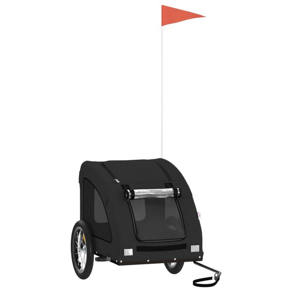 vidaXL Cyklovozík pre zvieratá, čierny, oxfordská látka, železo