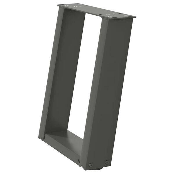 vidaXL Nohy konferenčného stolíka v tvare U, 2 ks, antracitové, 28 x (42-43) cm, oceľ