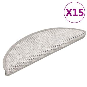 vidaXL Samolepiace n&aacute;&scaron;ľapy na schody, sisalov&yacute; vzhľad 15 ks 56x17x3 cm
