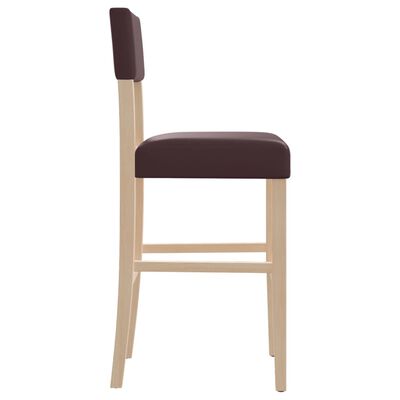 vidaXL Barové stoličky 2 ks masívny kaučukovník a umelá koža