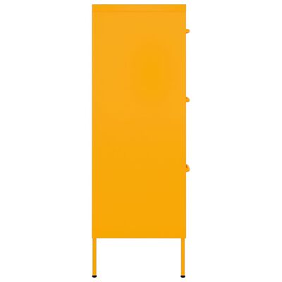 vidaXL Zásuvková skrinka horčicovo žltá 80x35x101,5 cm oceľ