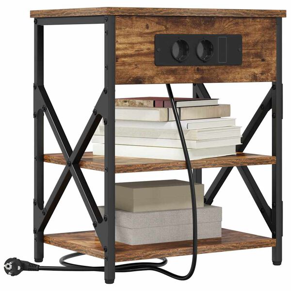 vidaXL Nočn&yacute; stol&iacute;k Dymov&aacute; dub 41 x 31 x 51 cm Kompozitn&eacute; drevo