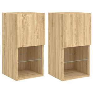 vidaXL TV skrinky s LED svetlami 2 ks dub sonoma 30,5x30x60 cm