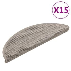 vidaXL Samolepiace n&aacute;&scaron;ľapy na schody, sisalov&yacute; vzhľad 15 ks 56x17x3 cm