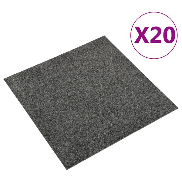 vidaXL Kobercov&eacute; podlahov&eacute; dlaždice 20 ks 5 m&sup2; 50x50 cm antracitov&eacute;