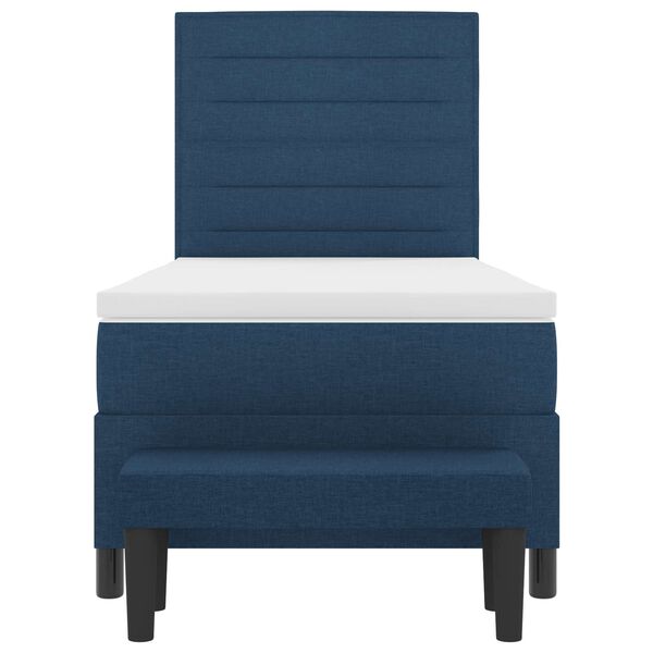 vidaXL Posteľ s pružinov&yacute;m r&aacute;mom s matracmi Modr&aacute; 90 x 190 cm l&aacute;tka